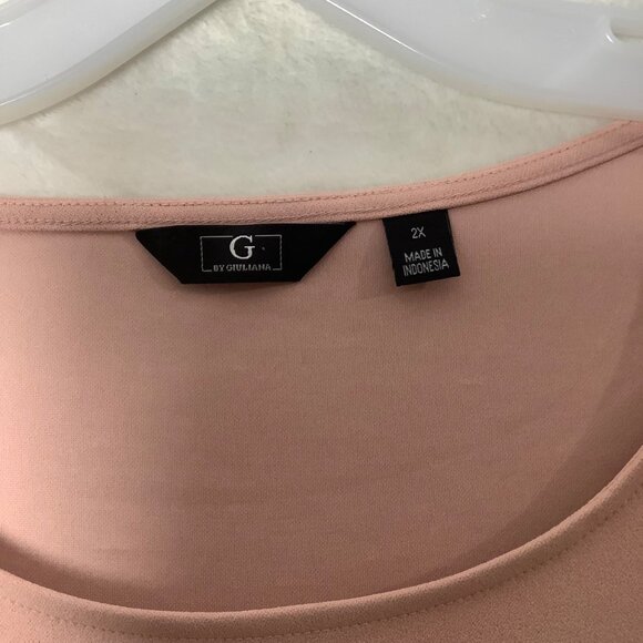 G By Giuliana Pink Sleeveless Layered Blouse Women Size 2X Pleated Back Business - Picture 2 of 9